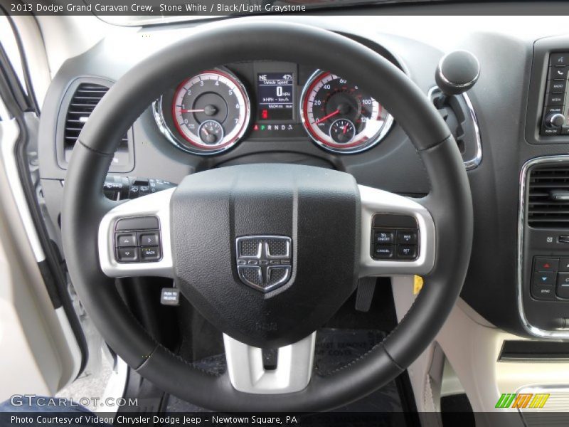 Stone White / Black/Light Graystone 2013 Dodge Grand Caravan Crew