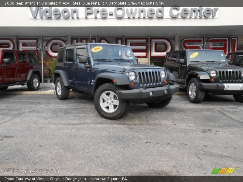 Steel Blue Metallic / Dark Slate Gray/Med Slate Gray 2008 Jeep Wrangler Unlimited X 4x4