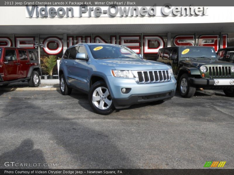 Winter Chill Pearl / Black 2013 Jeep Grand Cherokee Laredo X Package 4x4