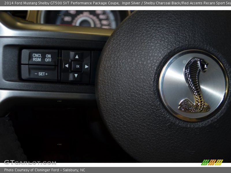 Ingot Silver / Shelby Charcoal Black/Red Accents Recaro Sport Seats 2014 Ford Mustang Shelby GT500 SVT Performance Package Coupe