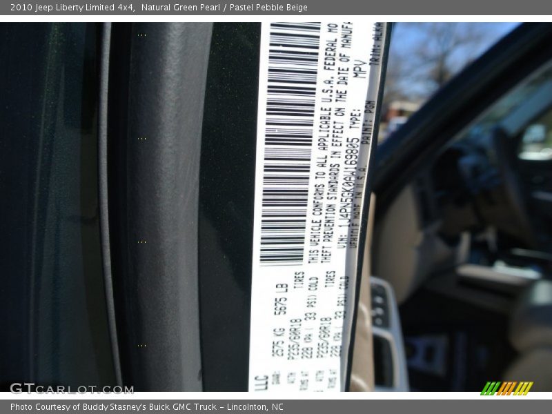 Natural Green Pearl / Pastel Pebble Beige 2010 Jeep Liberty Limited 4x4