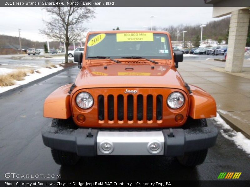 Mango Tango Pearl / Black 2011 Jeep Wrangler Sahara 4x4