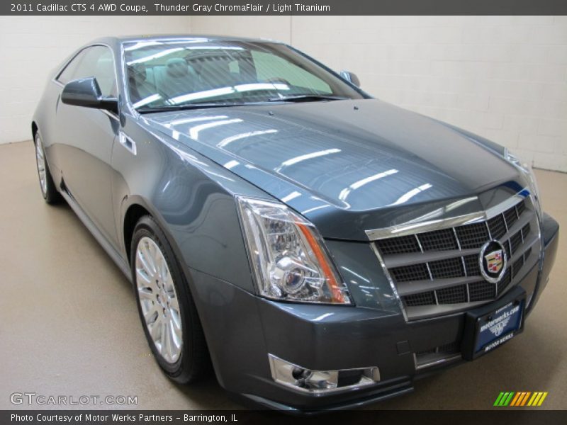 Thunder Gray ChromaFlair / Light Titanium 2011 Cadillac CTS 4 AWD Coupe