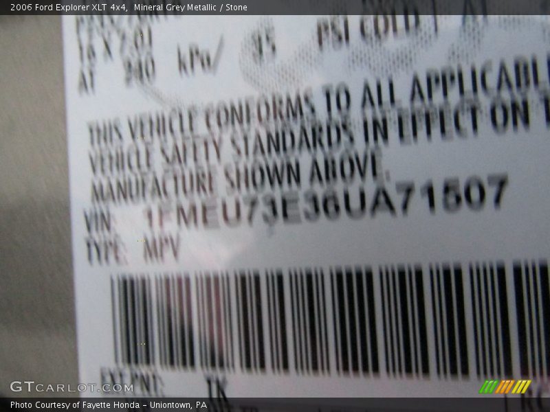 Mineral Grey Metallic / Stone 2006 Ford Explorer XLT 4x4