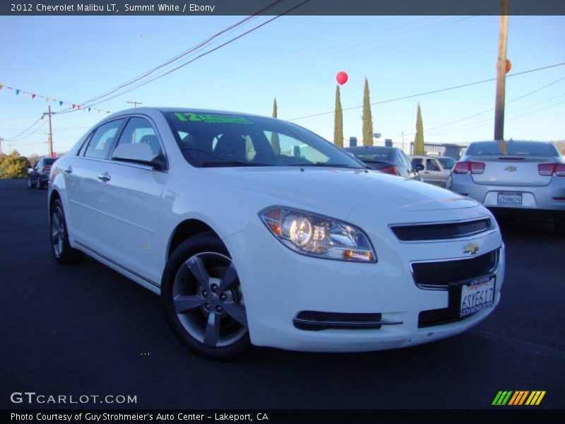 Summit White / Ebony 2012 Chevrolet Malibu LT