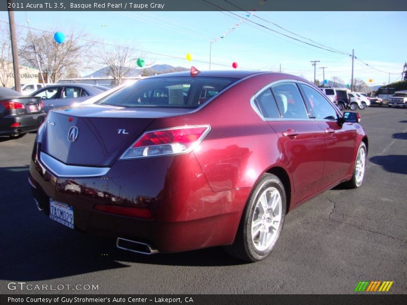 Basque Red Pearl / Taupe Gray 2011 Acura TL 3.5