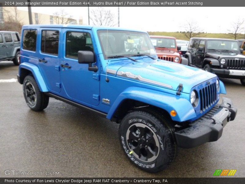 Hydro Blue Pearl / Polar Edition Black w/Pearl Accent Stitching 2014 Jeep Wrangler Unlimited Polar Edition 4x4