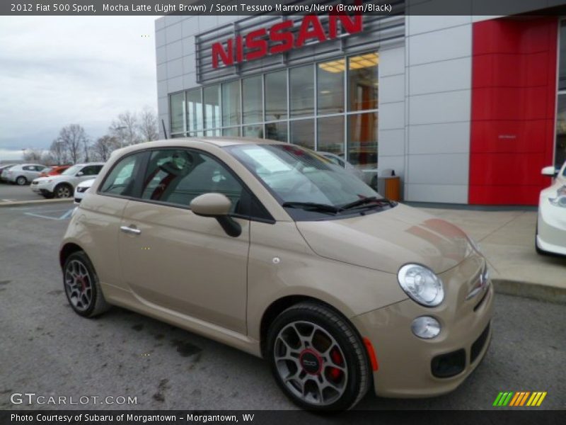 Mocha Latte (Light Brown) / Sport Tessuto Marrone/Nero (Brown/Black) 2012 Fiat 500 Sport