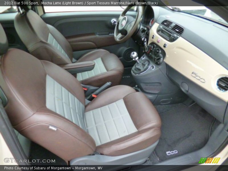 Mocha Latte (Light Brown) / Sport Tessuto Marrone/Nero (Brown/Black) 2012 Fiat 500 Sport