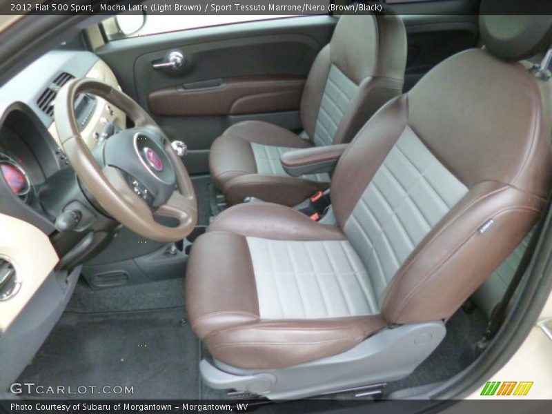 Mocha Latte (Light Brown) / Sport Tessuto Marrone/Nero (Brown/Black) 2012 Fiat 500 Sport