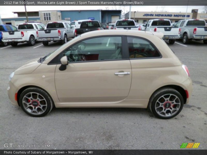 Mocha Latte (Light Brown) / Sport Tessuto Marrone/Nero (Brown/Black) 2012 Fiat 500 Sport
