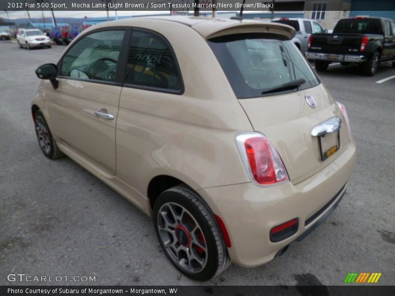 Mocha Latte (Light Brown) / Sport Tessuto Marrone/Nero (Brown/Black) 2012 Fiat 500 Sport