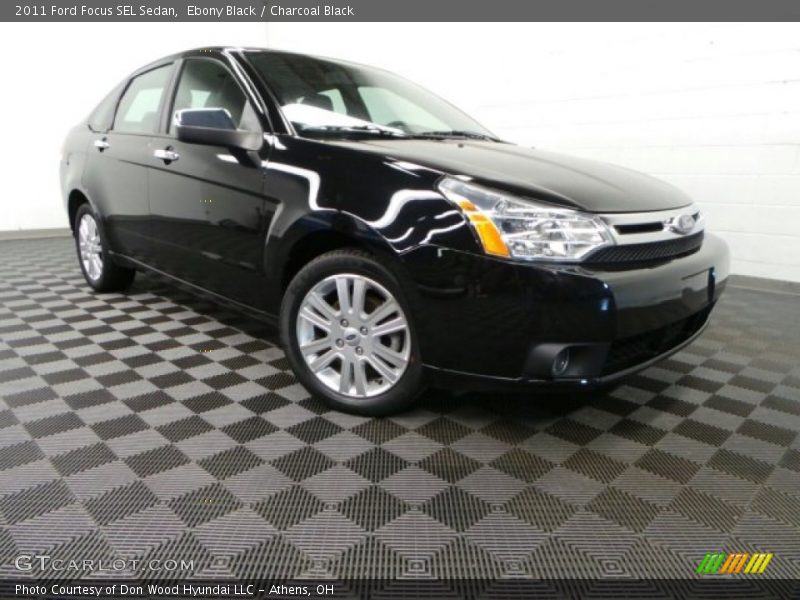 Ebony Black / Charcoal Black 2011 Ford Focus SEL Sedan