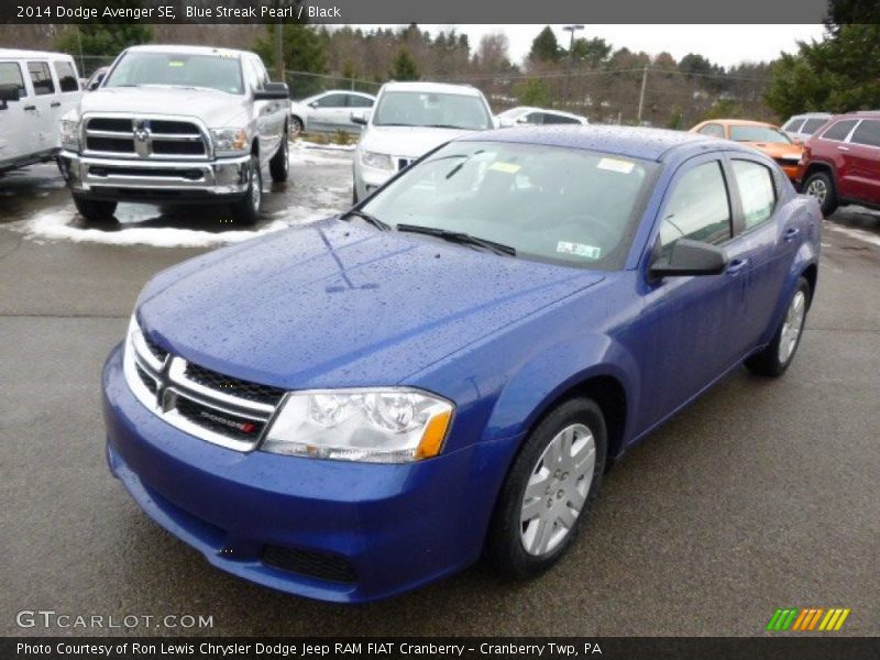 Blue Streak Pearl / Black 2014 Dodge Avenger SE