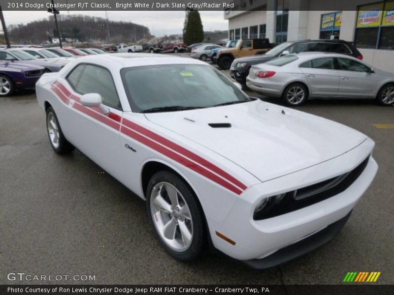 Bright White / Dark Slate Gray/Radar Red 2014 Dodge Challenger R/T Classic