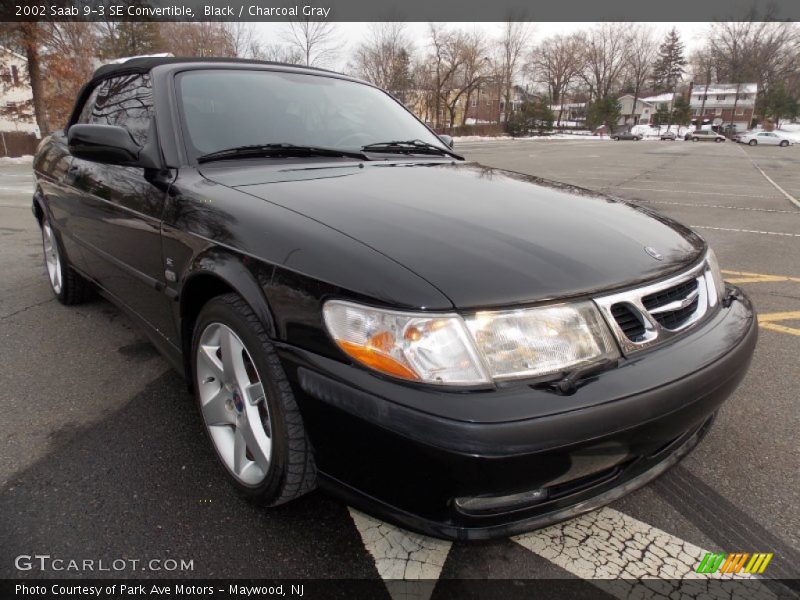 Black / Charcoal Gray 2002 Saab 9-3 SE Convertible