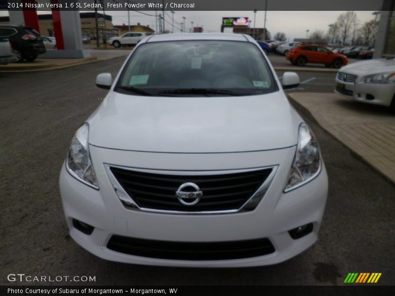 Fresh Powder White / Charcoal 2014 Nissan Versa 1.6 SL Sedan