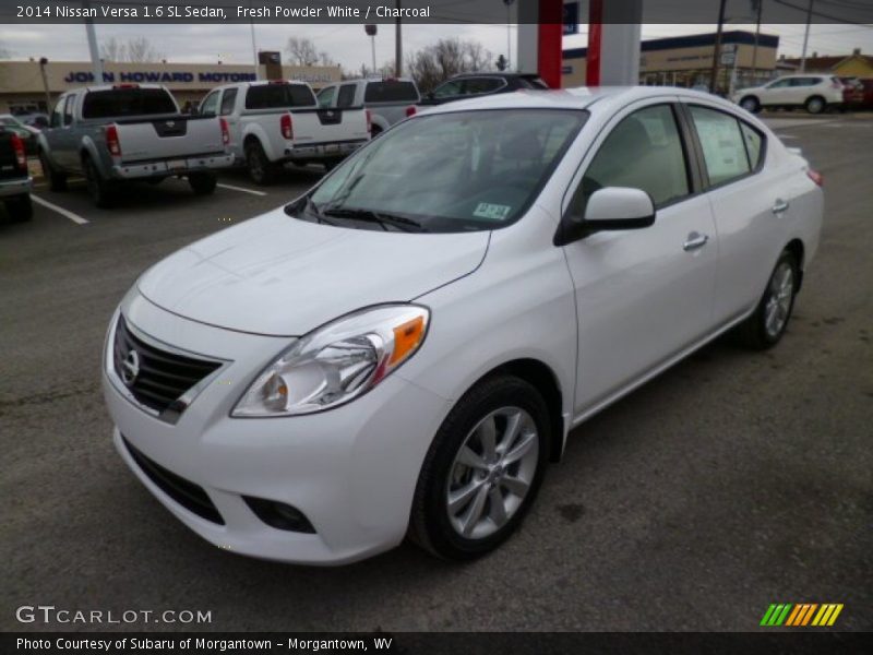 Fresh Powder White / Charcoal 2014 Nissan Versa 1.6 SL Sedan