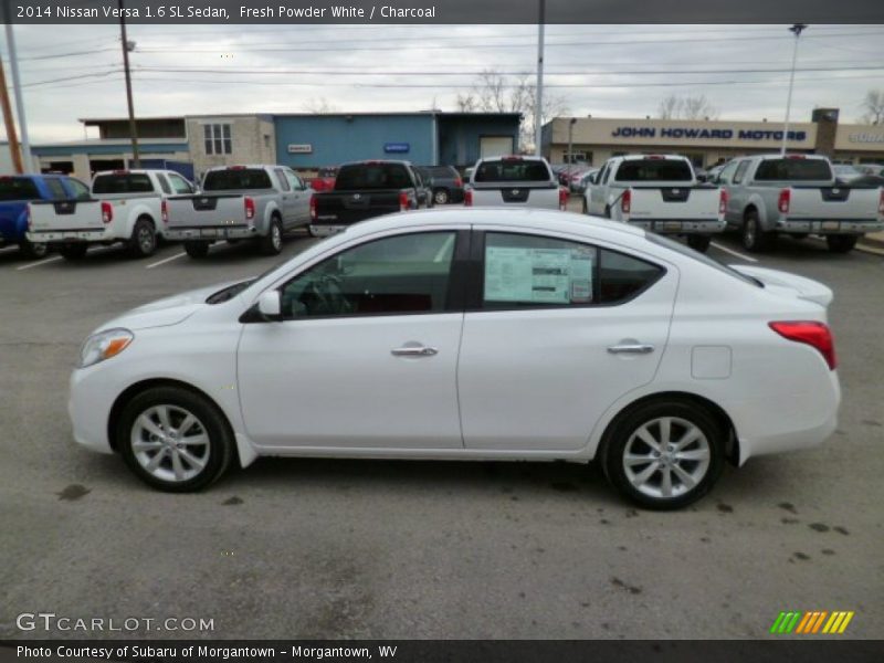 Fresh Powder White / Charcoal 2014 Nissan Versa 1.6 SL Sedan