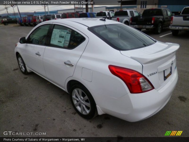 Fresh Powder White / Charcoal 2014 Nissan Versa 1.6 SL Sedan
