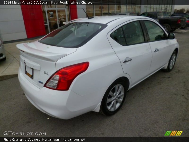 Fresh Powder White / Charcoal 2014 Nissan Versa 1.6 SL Sedan