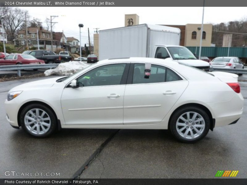 White Diamond Tricoat / Jet Black 2014 Chevrolet Malibu LT