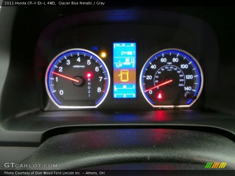 Glacier Blue Metallic / Gray 2011 Honda CR-V EX-L 4WD