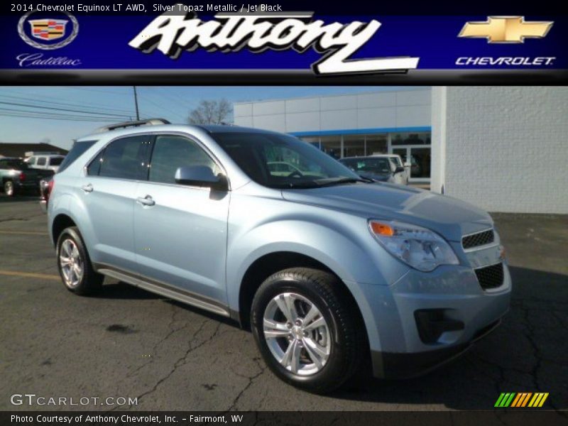 Silver Topaz Metallic / Jet Black 2014 Chevrolet Equinox LT AWD