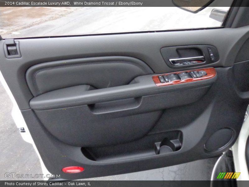 White Diamond Tricoat / Ebony/Ebony 2014 Cadillac Escalade Luxury AWD
