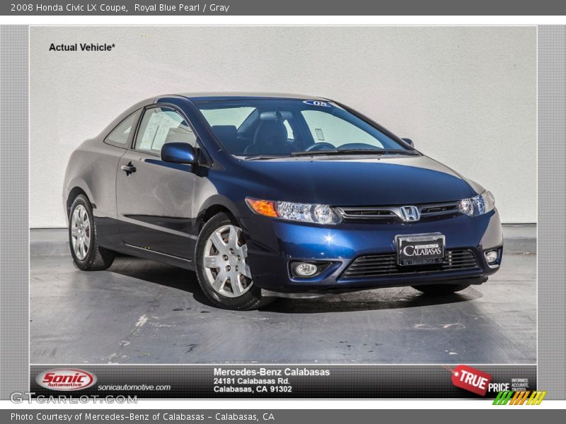 Royal Blue Pearl / Gray 2008 Honda Civic LX Coupe