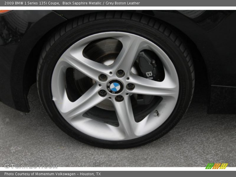 Black Sapphire Metallic / Grey Boston Leather 2009 BMW 1 Series 135i Coupe