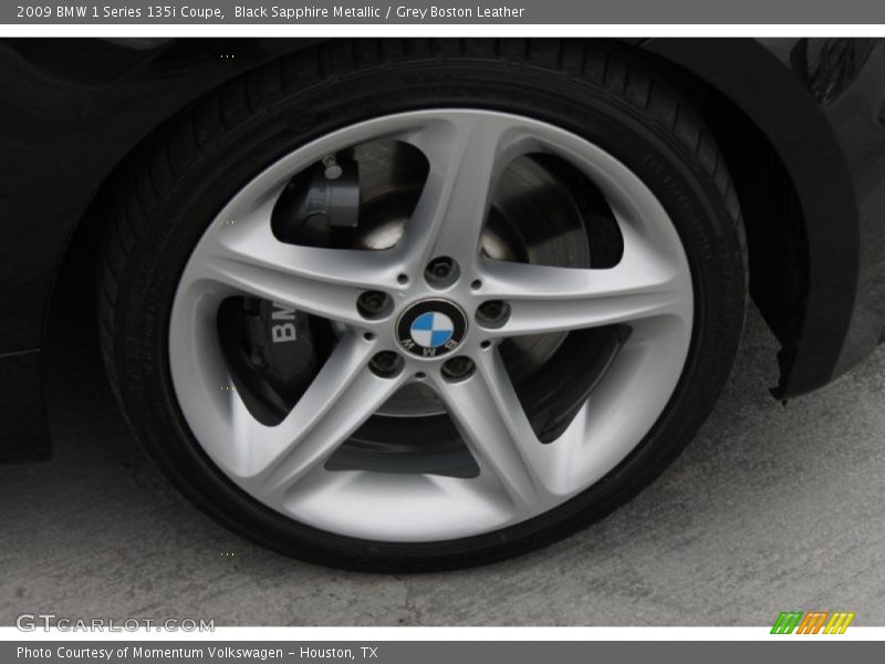 Black Sapphire Metallic / Grey Boston Leather 2009 BMW 1 Series 135i Coupe