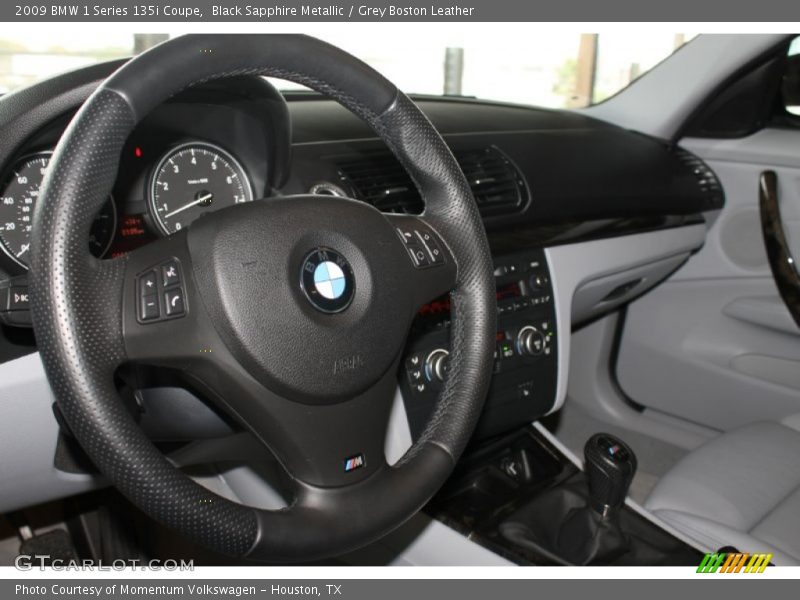 Black Sapphire Metallic / Grey Boston Leather 2009 BMW 1 Series 135i Coupe