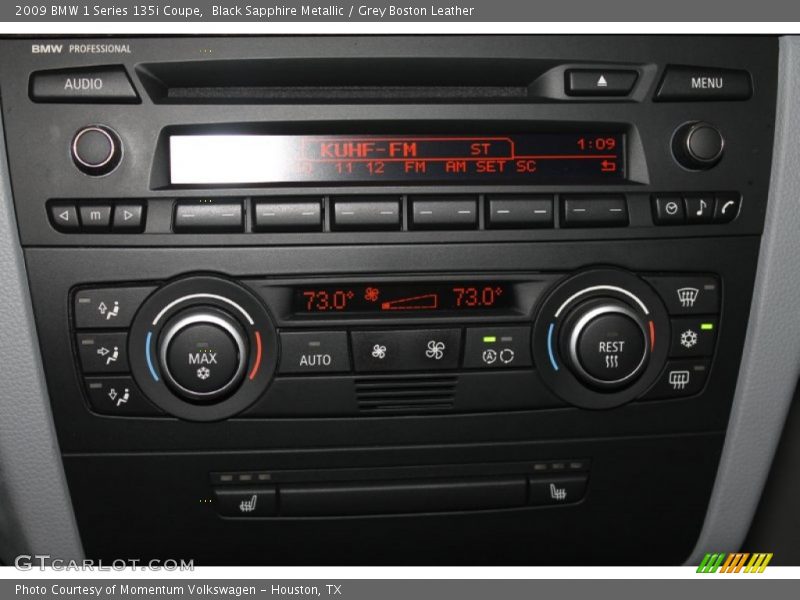 Black Sapphire Metallic / Grey Boston Leather 2009 BMW 1 Series 135i Coupe