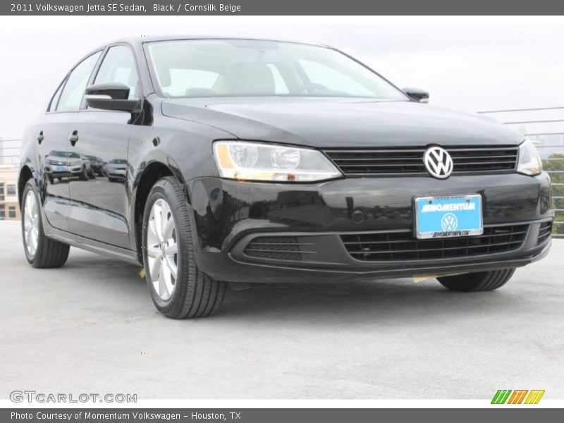 Black / Cornsilk Beige 2011 Volkswagen Jetta SE Sedan