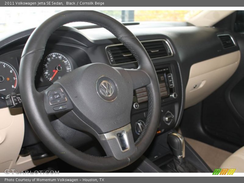 Black / Cornsilk Beige 2011 Volkswagen Jetta SE Sedan