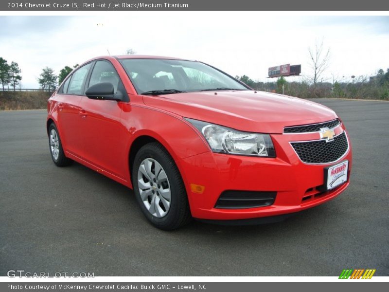 Red Hot / Jet Black/Medium Titanium 2014 Chevrolet Cruze LS