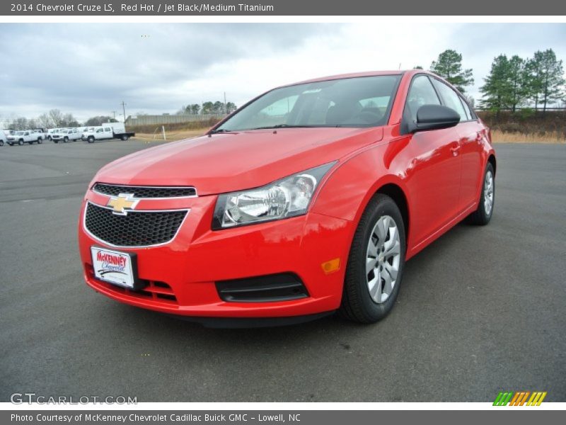 Red Hot / Jet Black/Medium Titanium 2014 Chevrolet Cruze LS