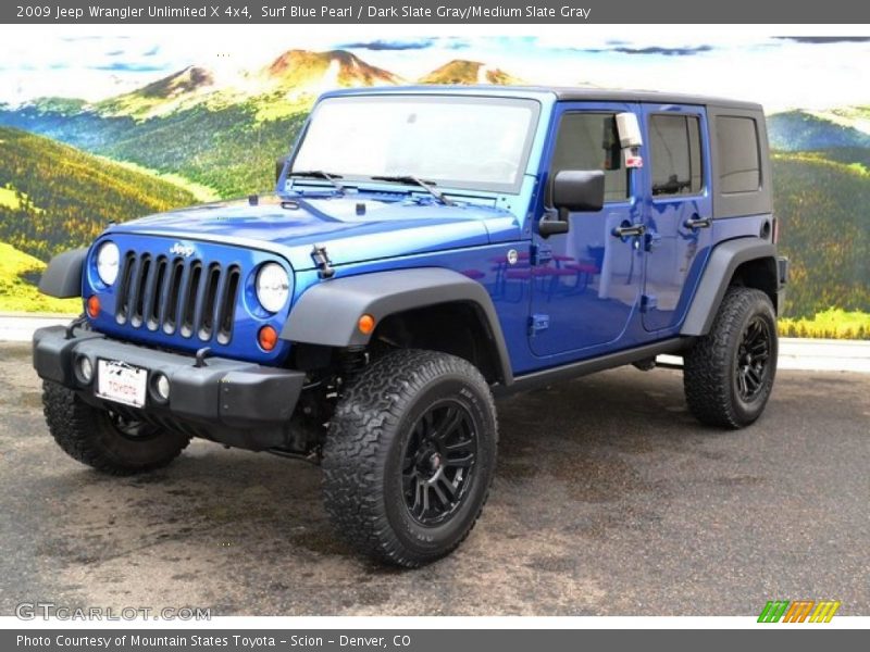 Surf Blue Pearl / Dark Slate Gray/Medium Slate Gray 2009 Jeep Wrangler Unlimited X 4x4