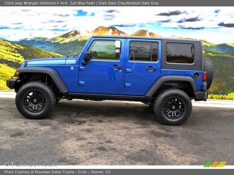 Surf Blue Pearl / Dark Slate Gray/Medium Slate Gray 2009 Jeep Wrangler Unlimited X 4x4