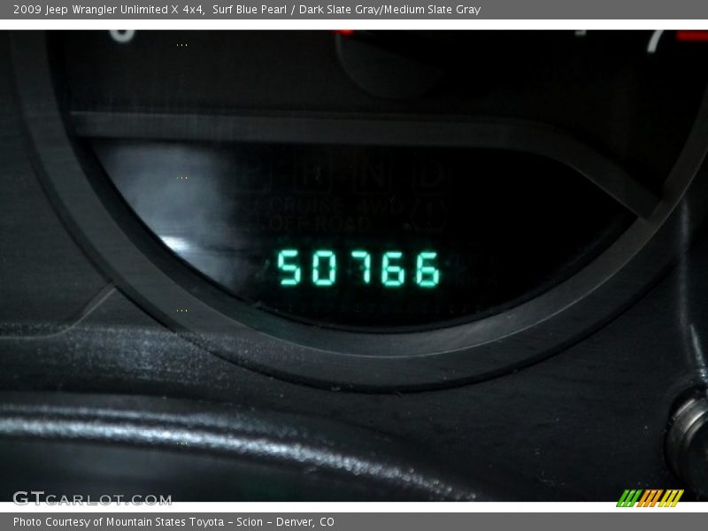 Surf Blue Pearl / Dark Slate Gray/Medium Slate Gray 2009 Jeep Wrangler Unlimited X 4x4