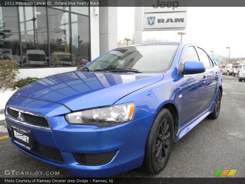 Octane Blue Pearl / Black 2011 Mitsubishi Lancer ES