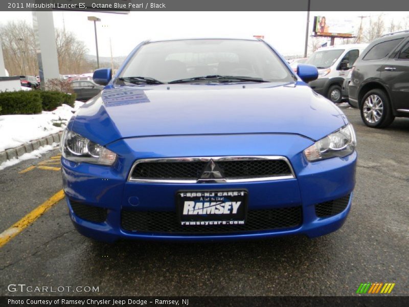 Octane Blue Pearl / Black 2011 Mitsubishi Lancer ES