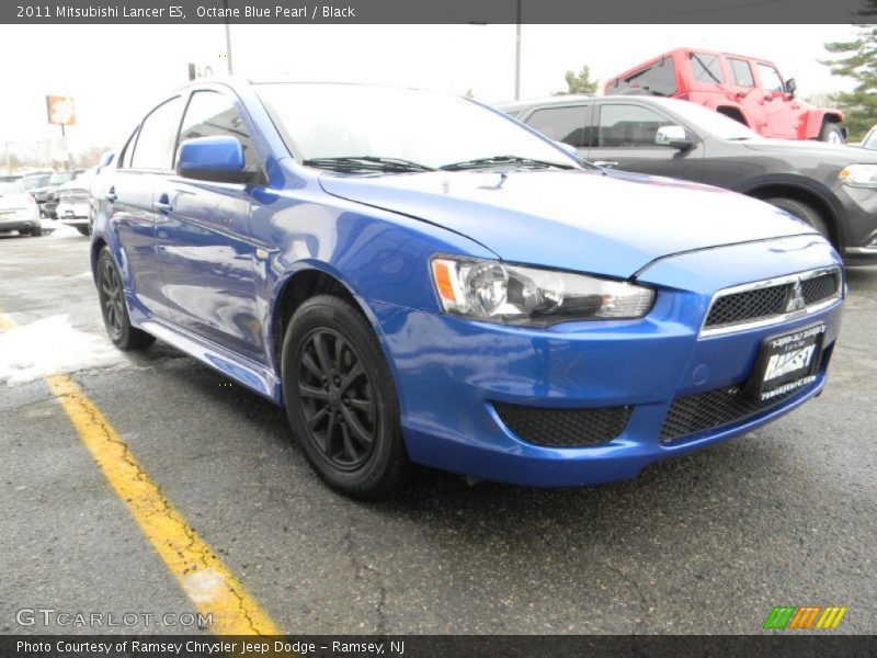 Octane Blue Pearl / Black 2011 Mitsubishi Lancer ES