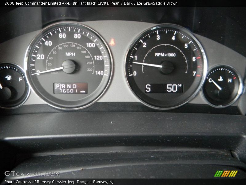 Brilliant Black Crystal Pearl / Dark Slate Gray/Saddle Brown 2008 Jeep Commander Limited 4x4