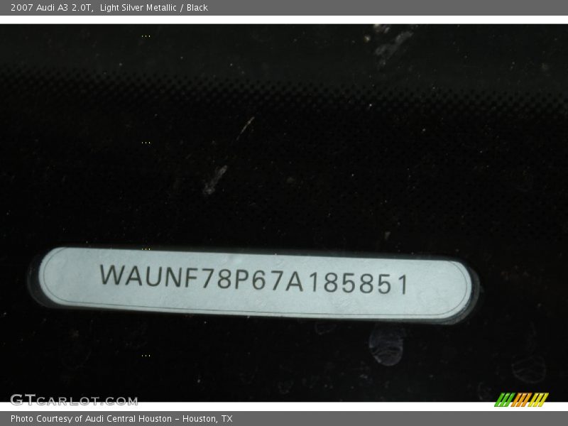 Light Silver Metallic / Black 2007 Audi A3 2.0T