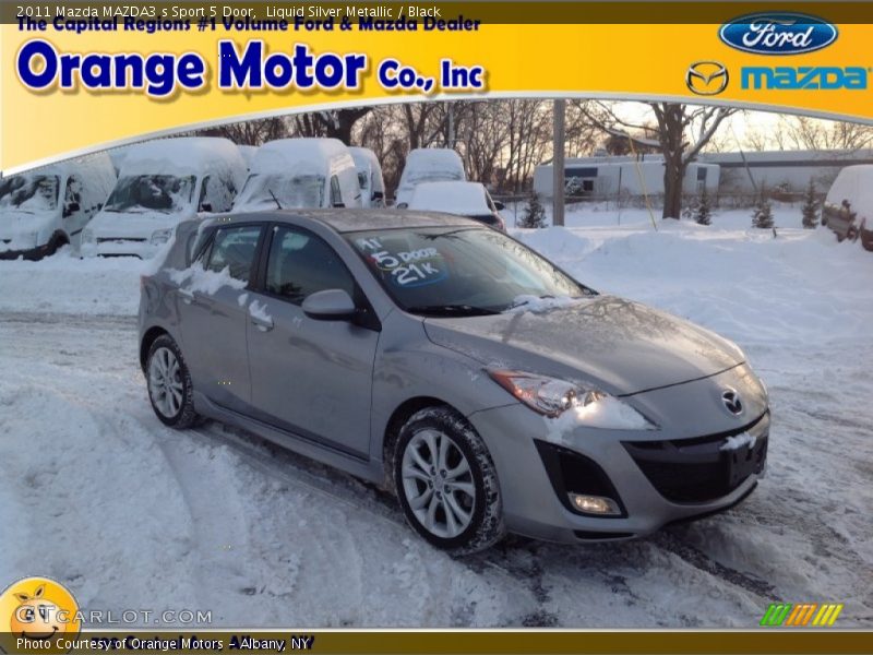 Liquid Silver Metallic / Black 2011 Mazda MAZDA3 s Sport 5 Door