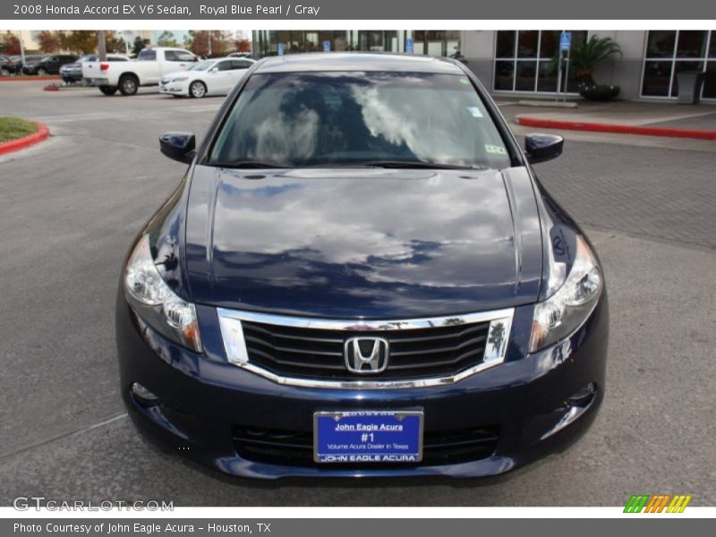 Royal Blue Pearl / Gray 2008 Honda Accord EX V6 Sedan