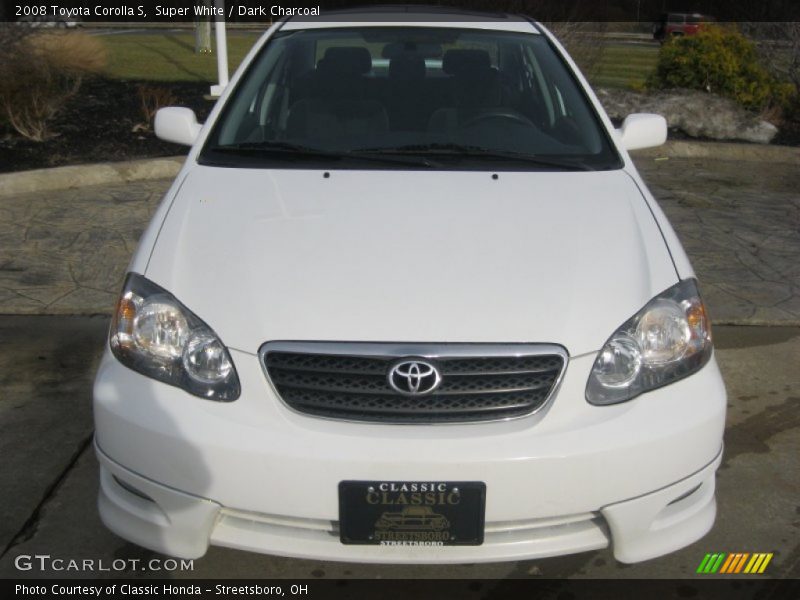Super White / Dark Charcoal 2008 Toyota Corolla S