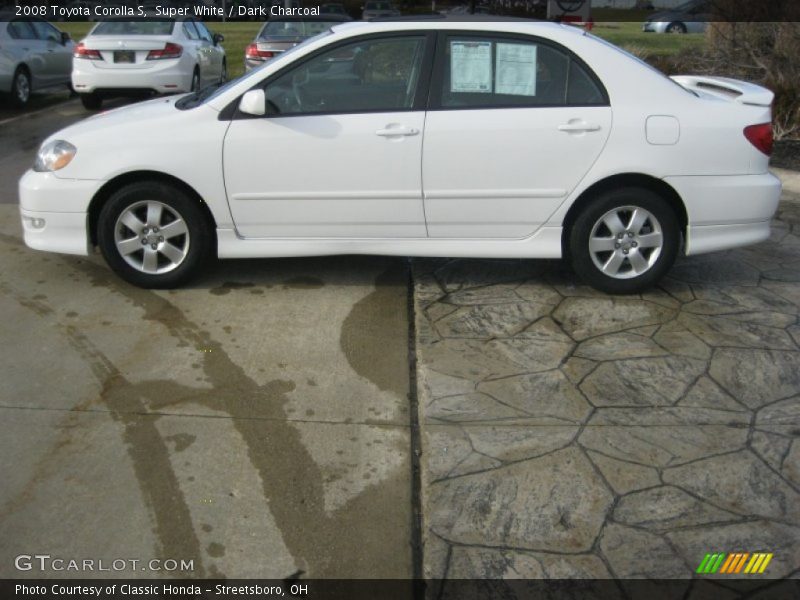 Super White / Dark Charcoal 2008 Toyota Corolla S